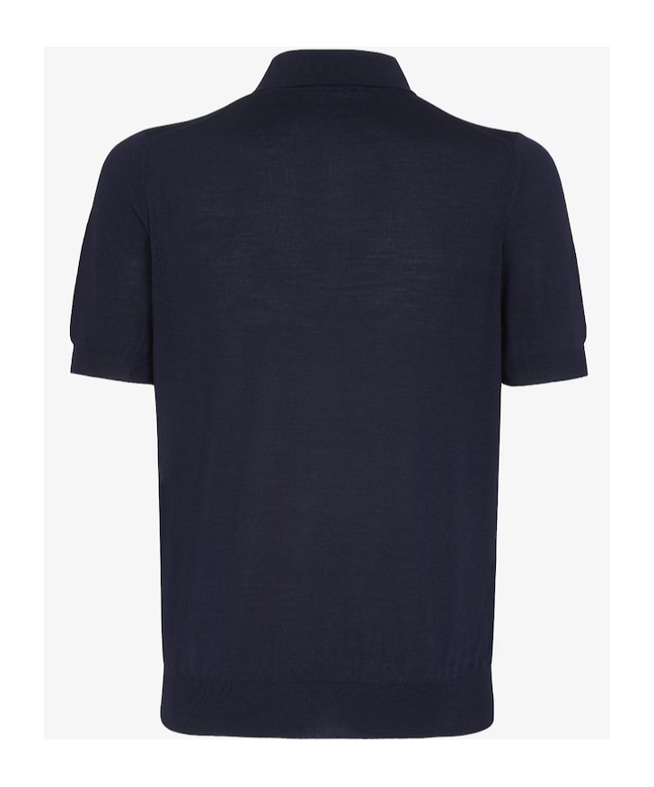 Fendi Wool Knitted Polo Shirt In Black