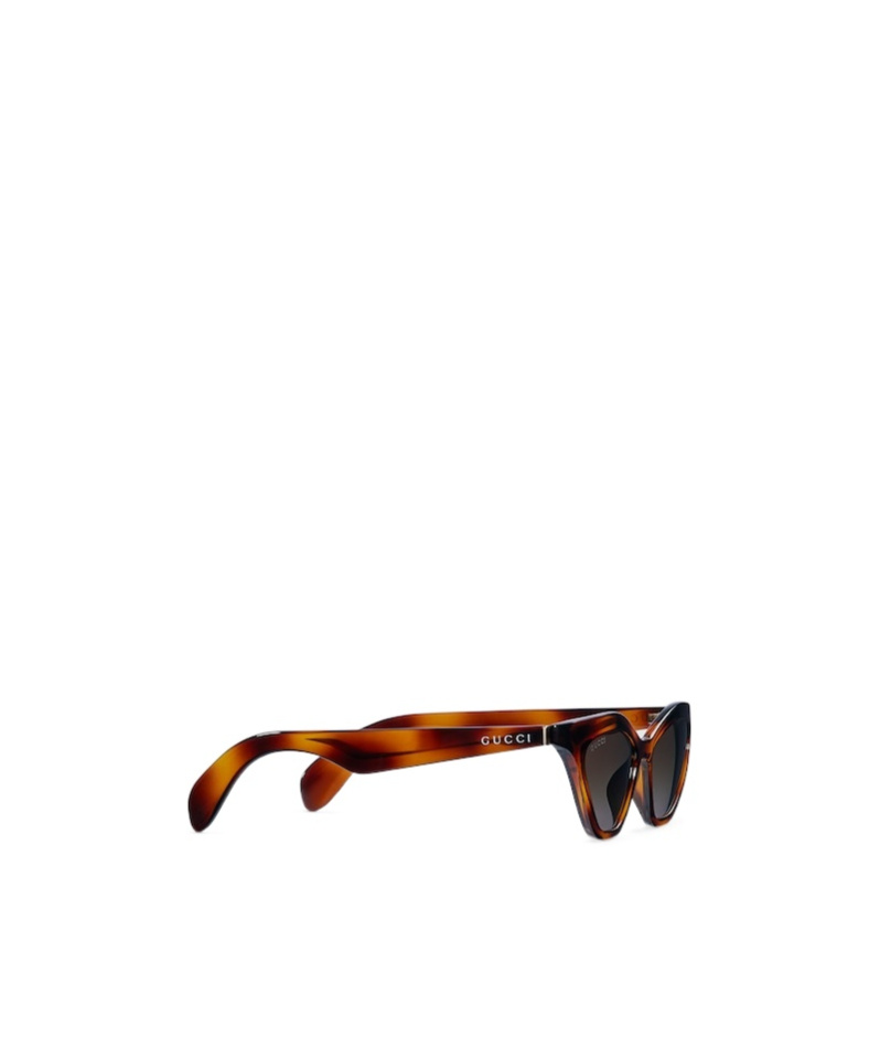 Gucci Feline Eye Tortoiseshell Sunglasses With Tinted Lenses In Brown