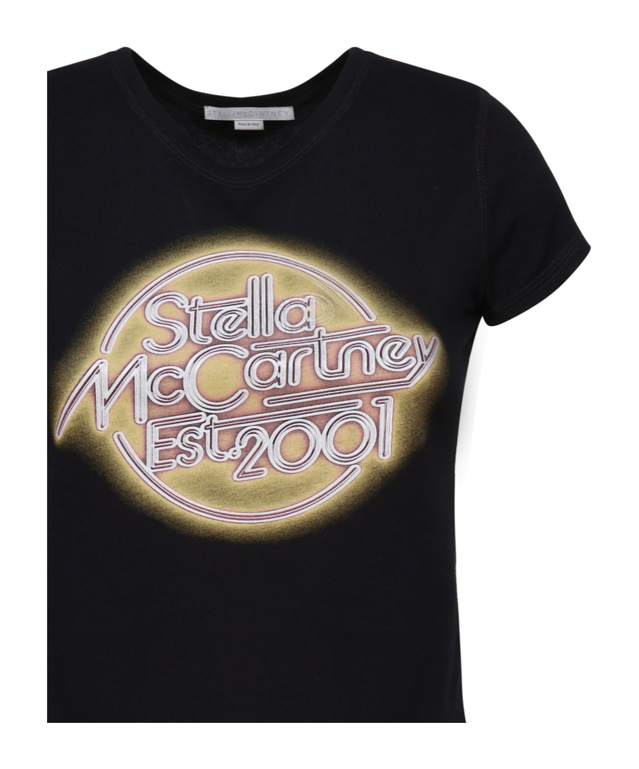 Stella Mccartney Logo Printed Crewneck T-shirt In Black