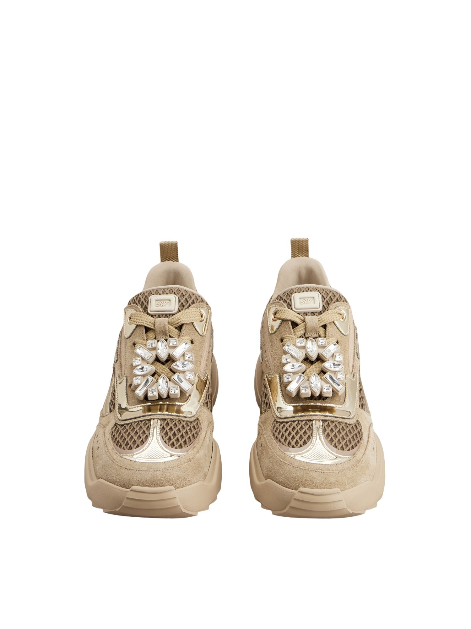 Roger Vivier Viv' On The Run Sneakers In Gold