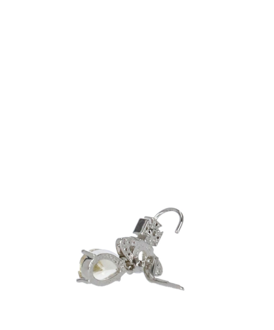 Vivienne Westwood Brass Teardrop Gemstone Drop Earrings In Metallic