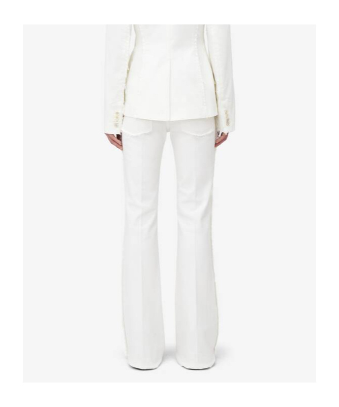 Alexander Mcqueen High-rise Bootcut Jeans In Optic White