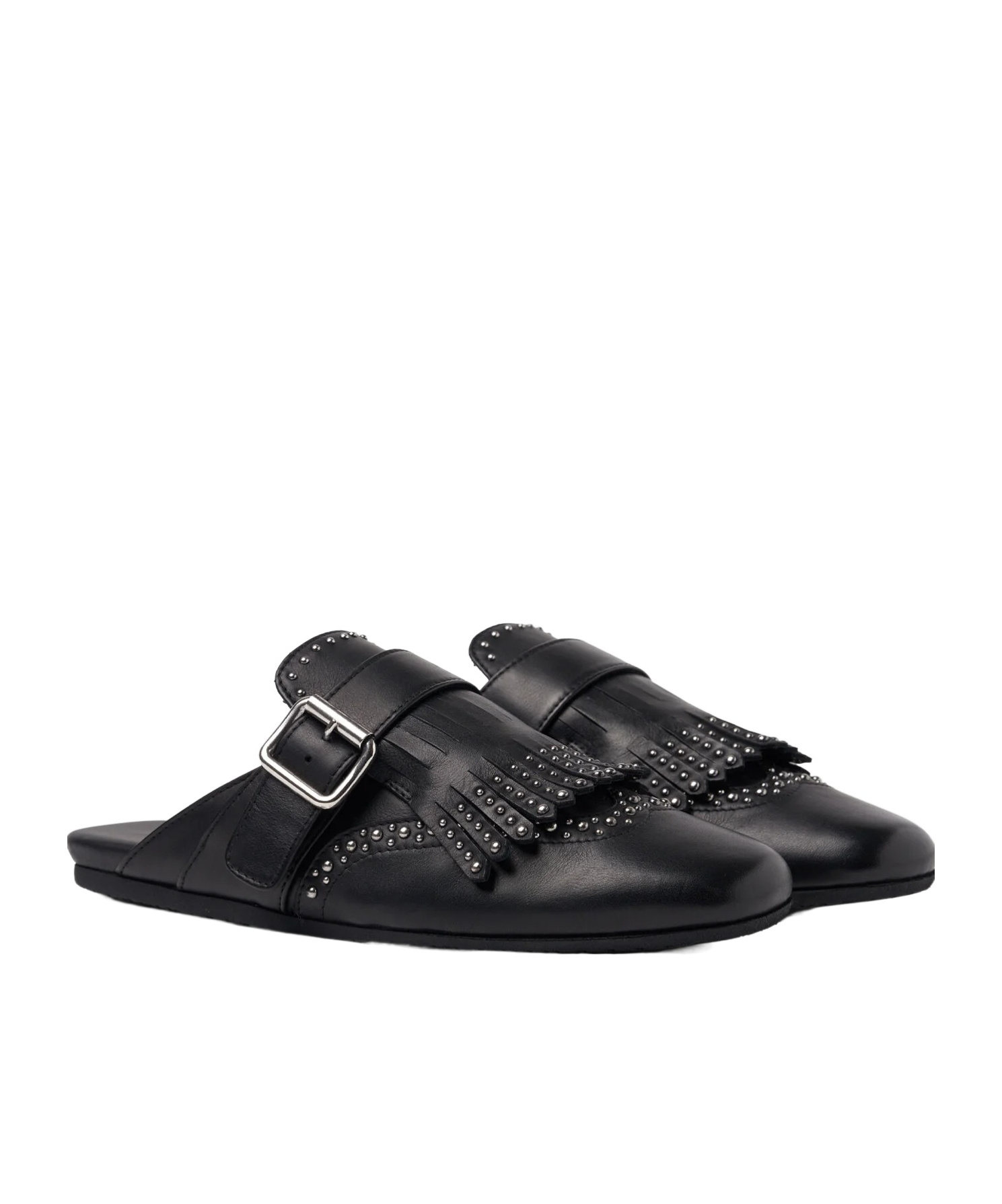 Scarosso Gaia Studded Mule Flat Shoes In Animal Print