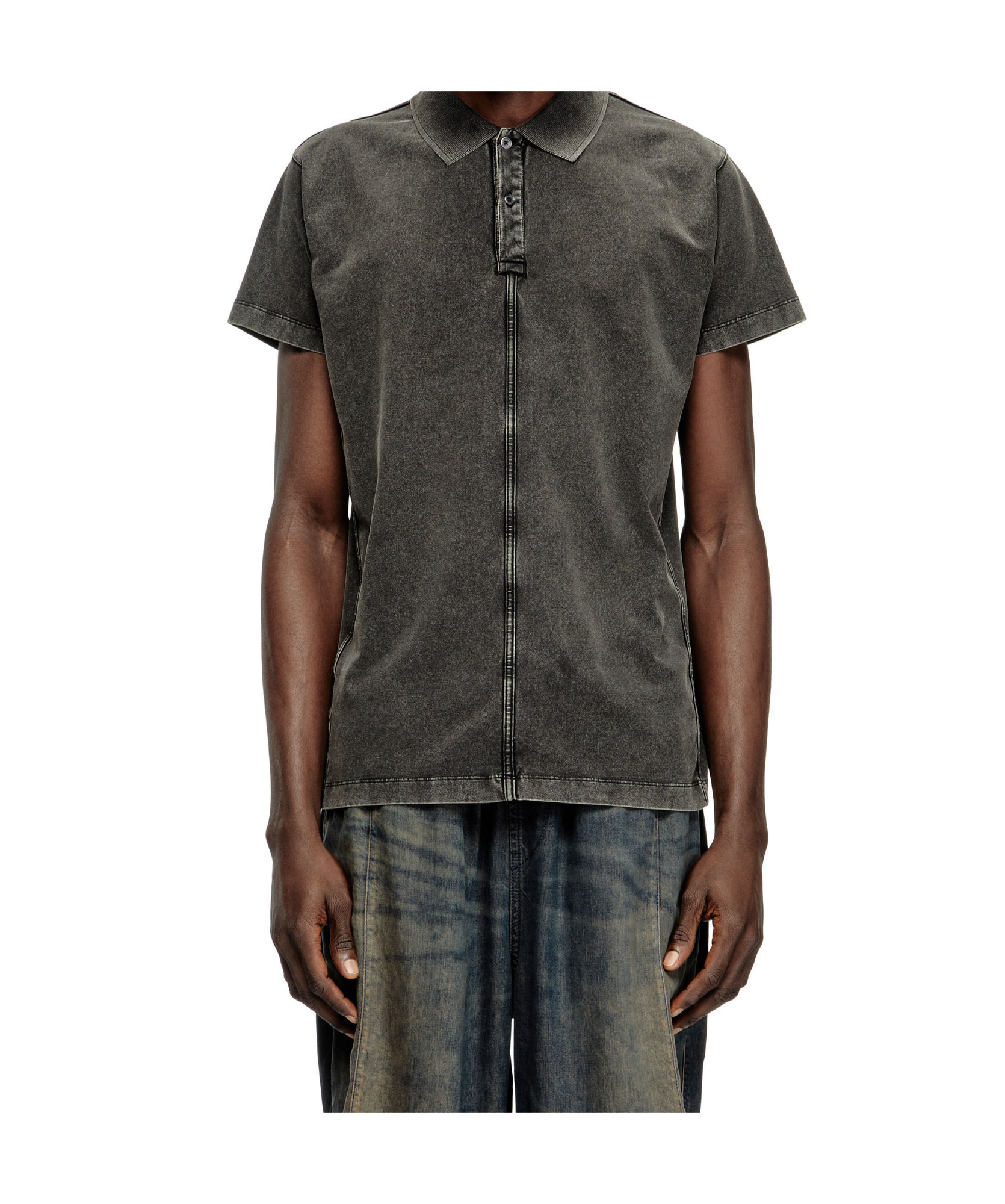 Diesel T-nomely Polo Shirt In Black
