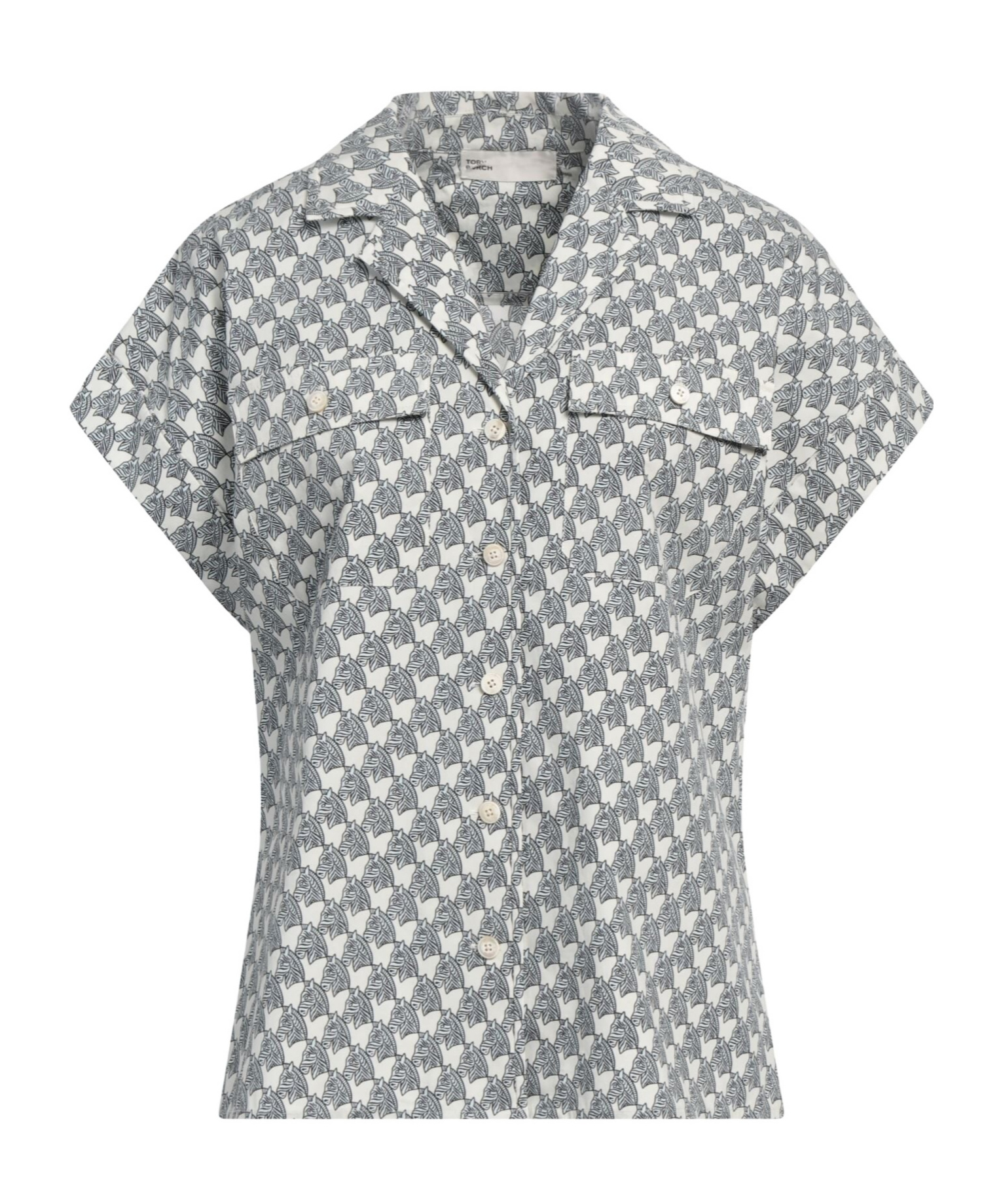 Tory Burch Multicolor Casual Short-sleeve Shirt In Ivory