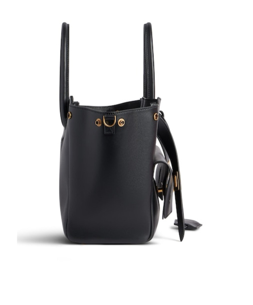 Balenciaga Women Black Leather Small Carry All Bel Air Shopping Bag In Black