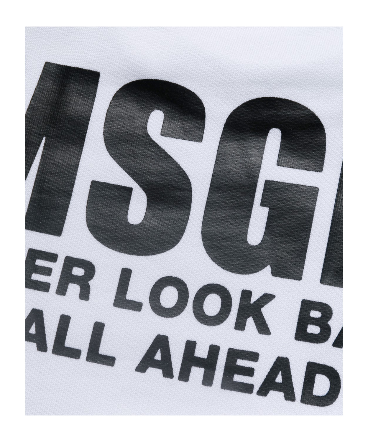 Msgm Round Collar Printed Sweatshirt In White