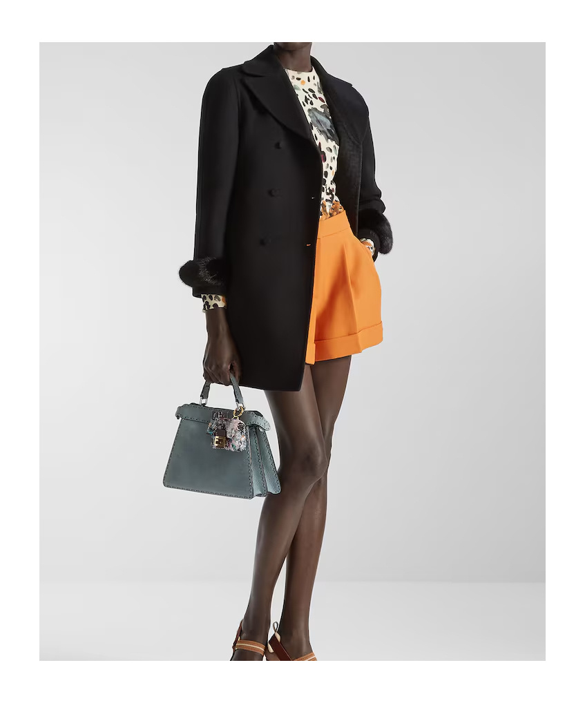 Fendi Black Wool Coat In Black