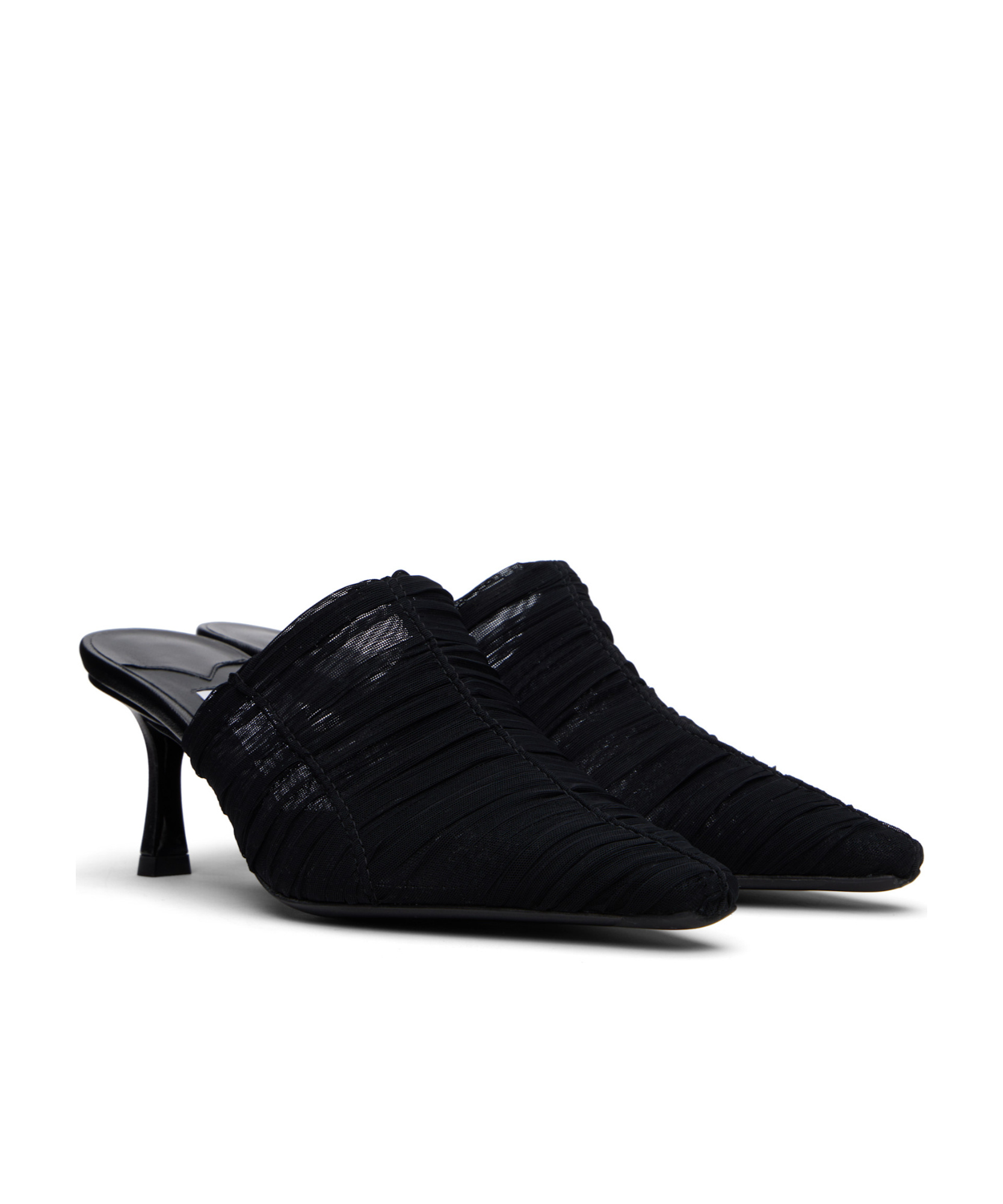Jimmy Choo Draped Pointed Toe Stiletto Mules In Black