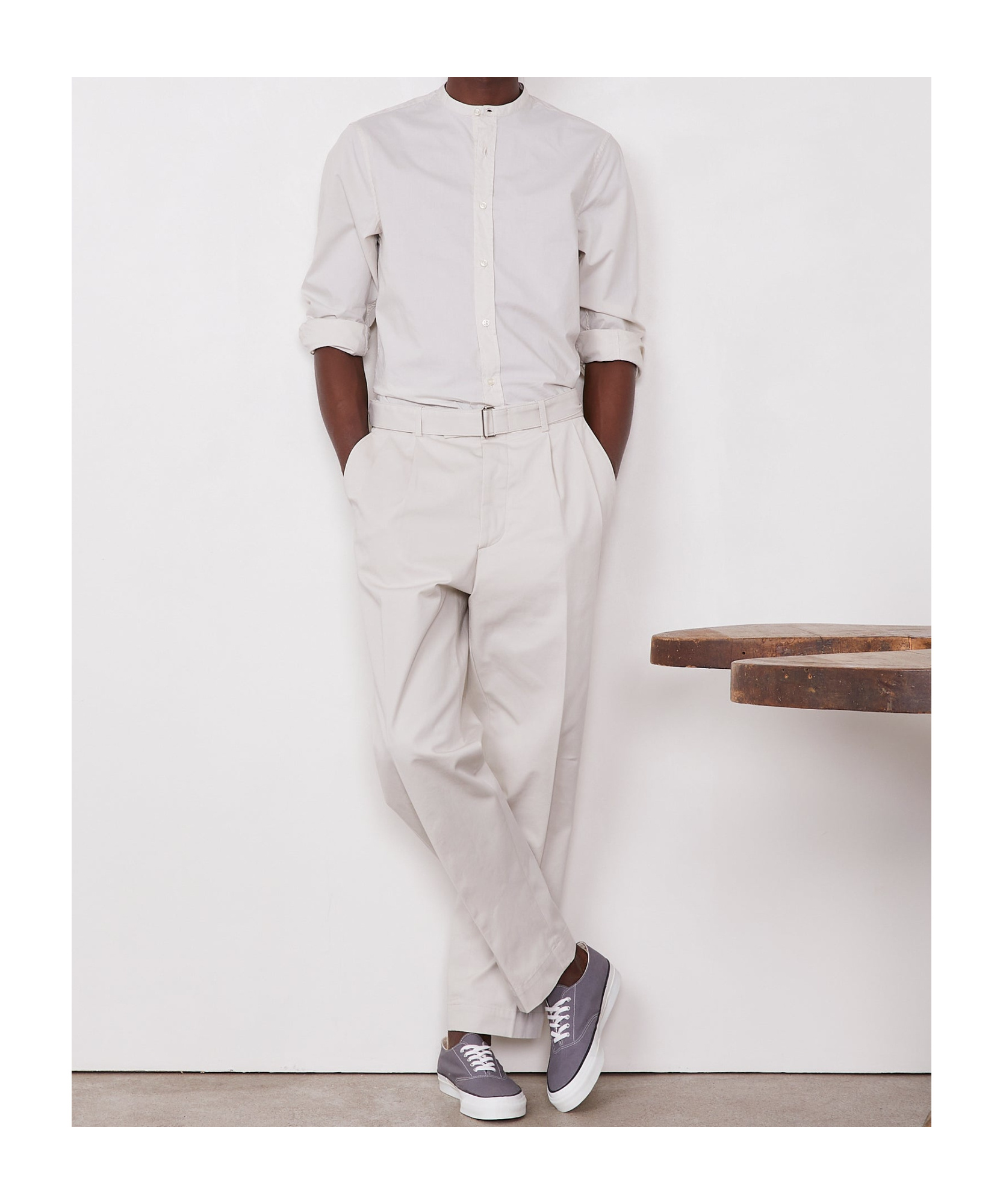 Officine Generale Gaston Hemd Aus Baumwollpopeline In White