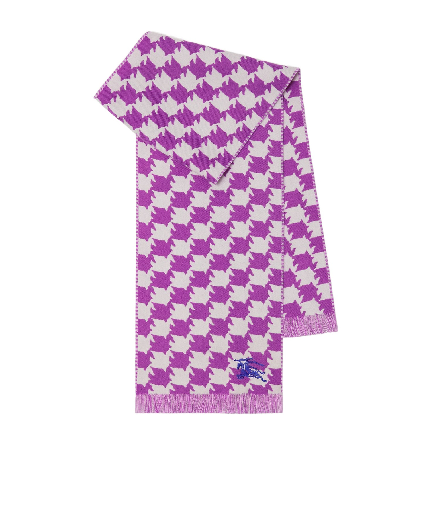 Burberry Jacquard Wool Scarf In Purple