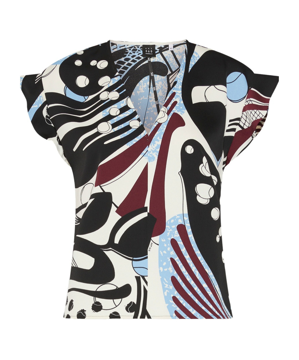 Marella Printed Satin Blouse - Wool White