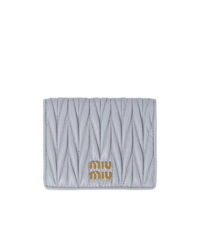 Miu Miu Small Logo Wallet In Gray