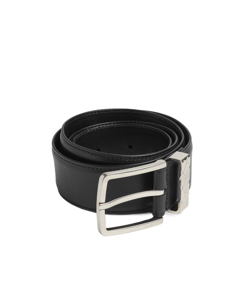 Shop Bottega Veneta Intreccio Loop Belt In Black