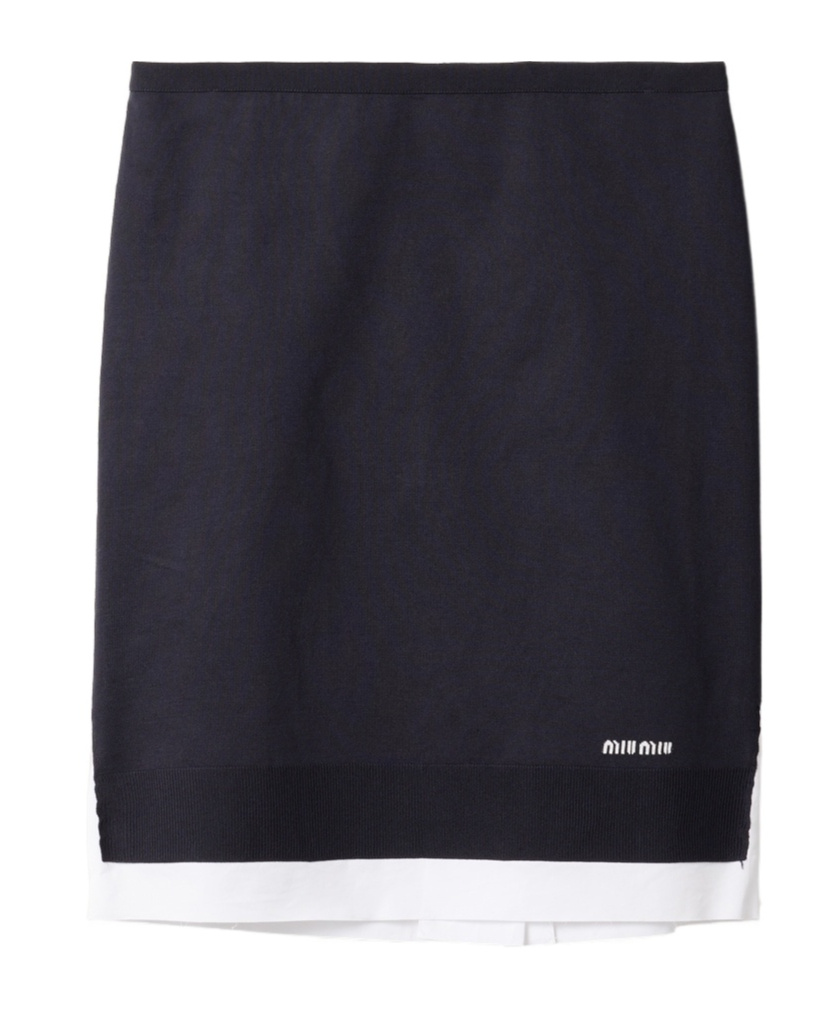 Miu Miu Knitted Skirt In Black