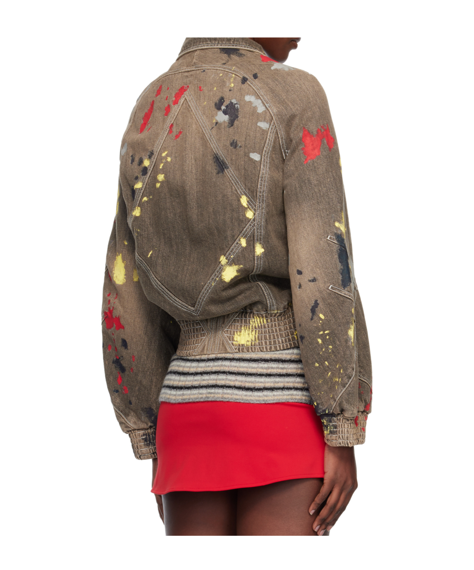 Kiko Kostadinov Cropped Denim Jacket In Brown