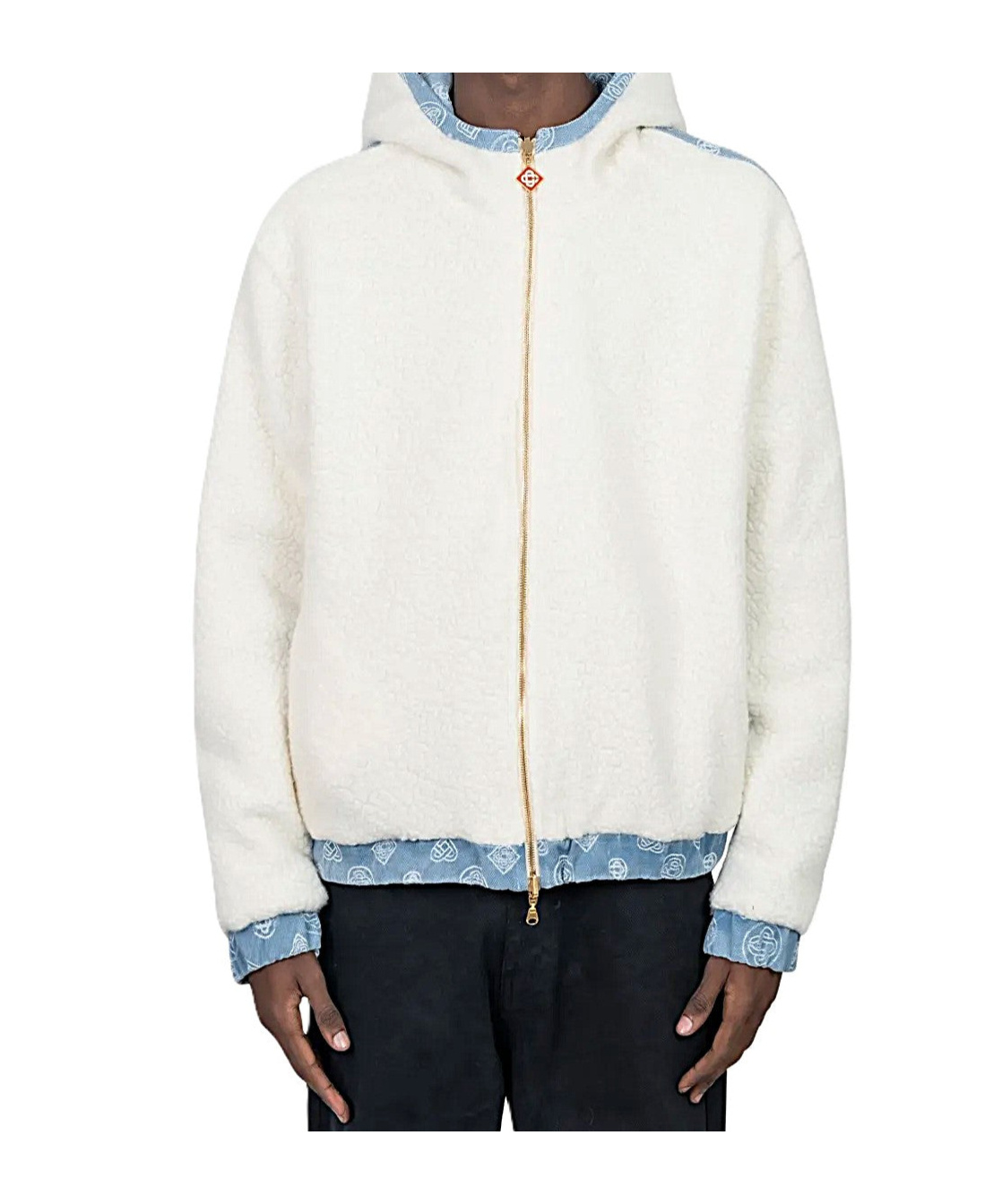 Casablanca Reversible Hooded Denim Jacket In Blue
