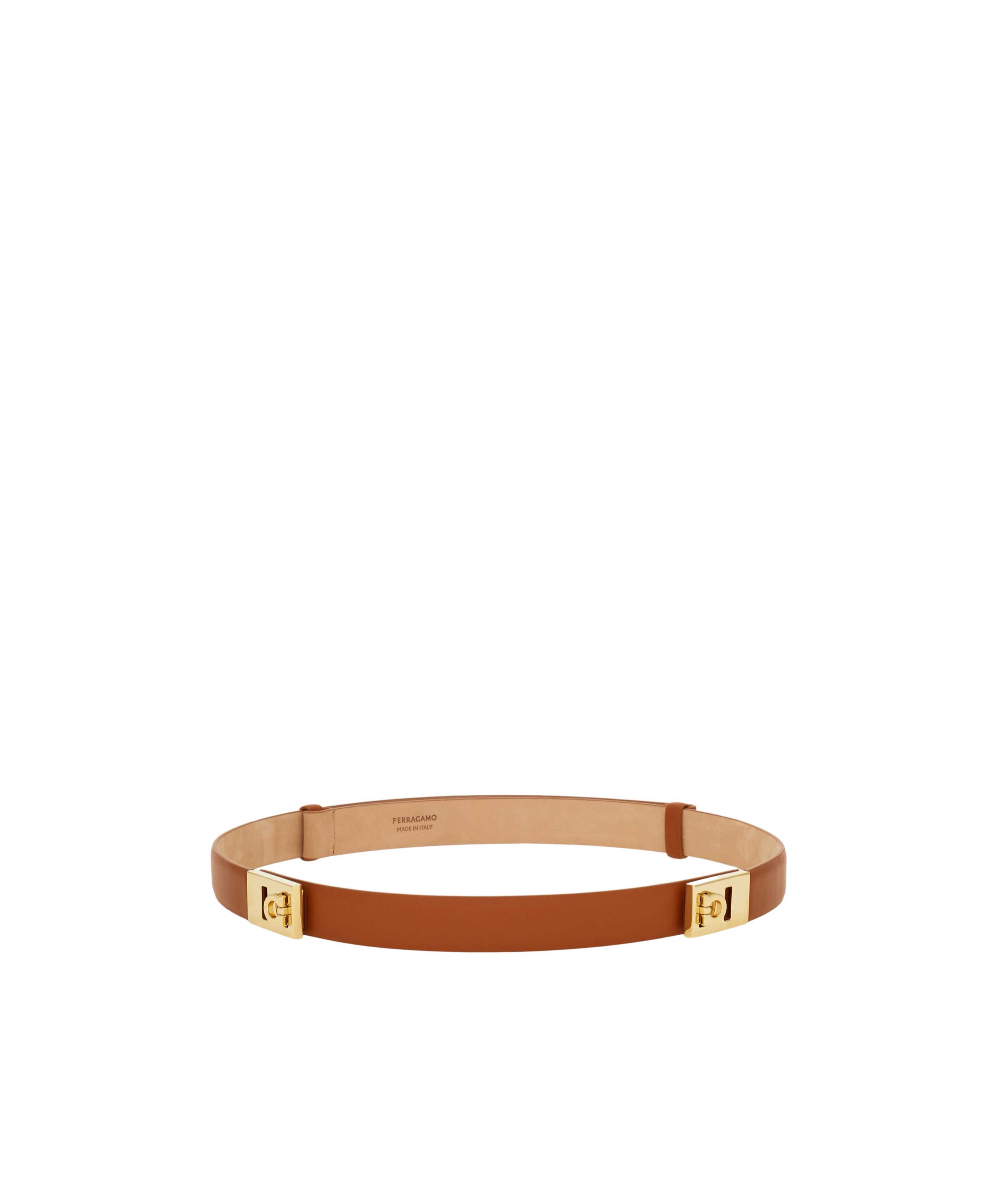 Ferragamo Adjustable Hugging Belt In Nude