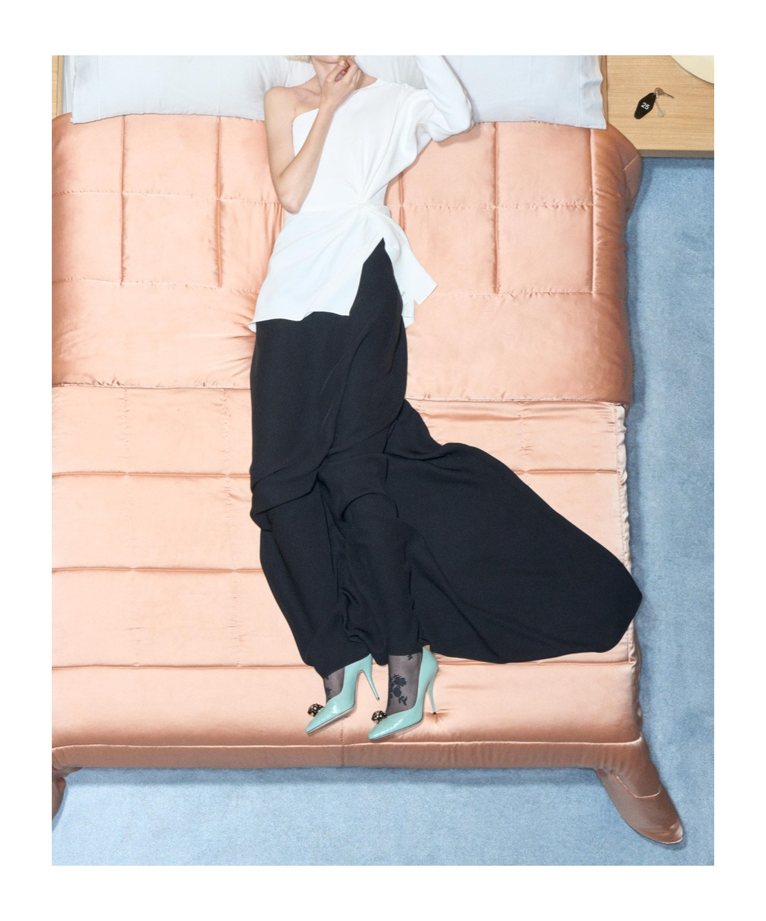 Valentino Asymmetric One-shoulder Silk-cady Mini Top In Neutral