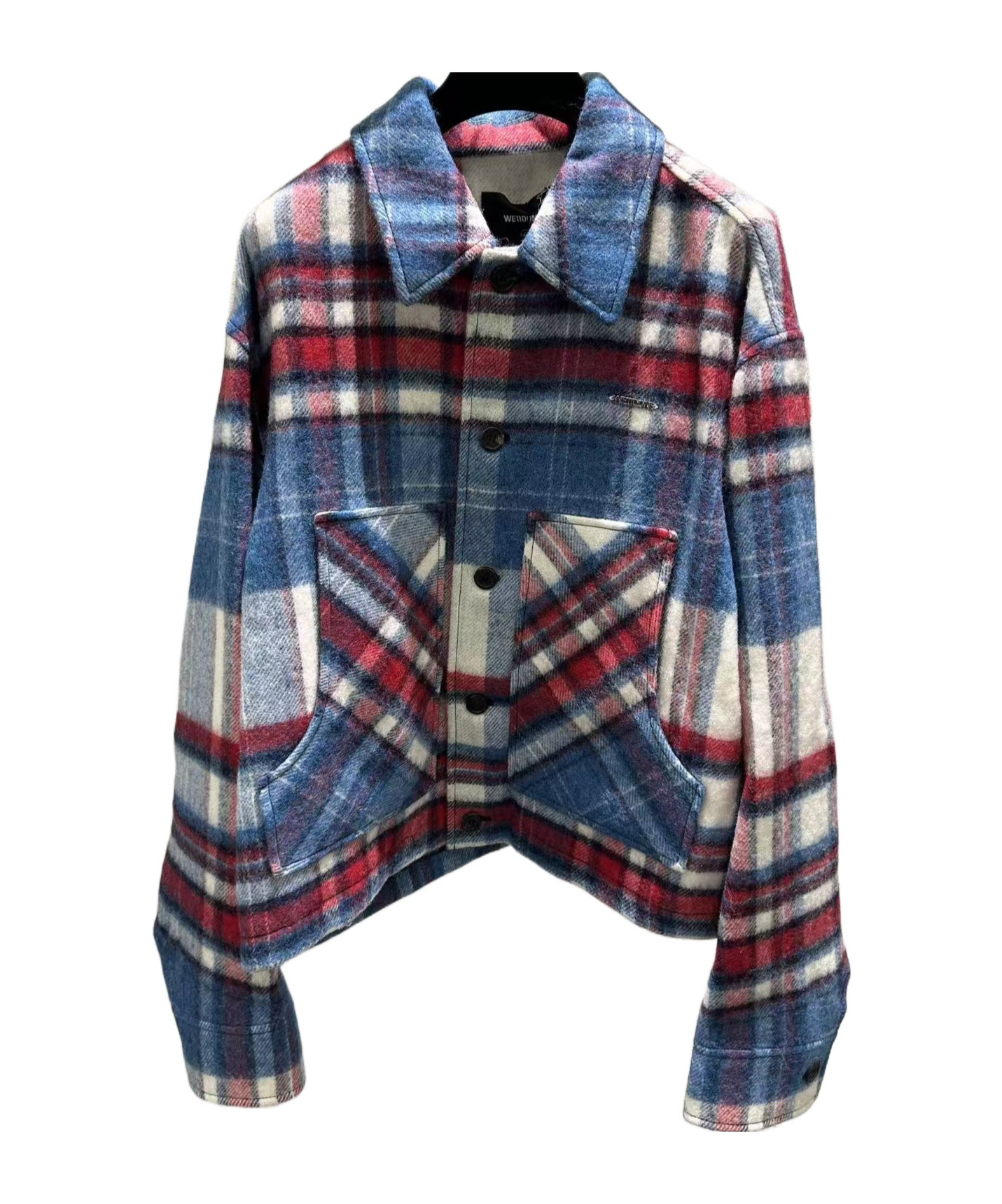 We11 Done Plaid Jacket In Blue