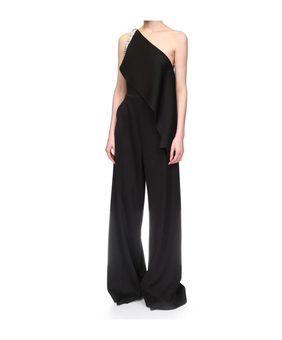 DAVID KOMA CRYSTAL CLAW EMBR DETAIL DRAPED JUMPSUIT