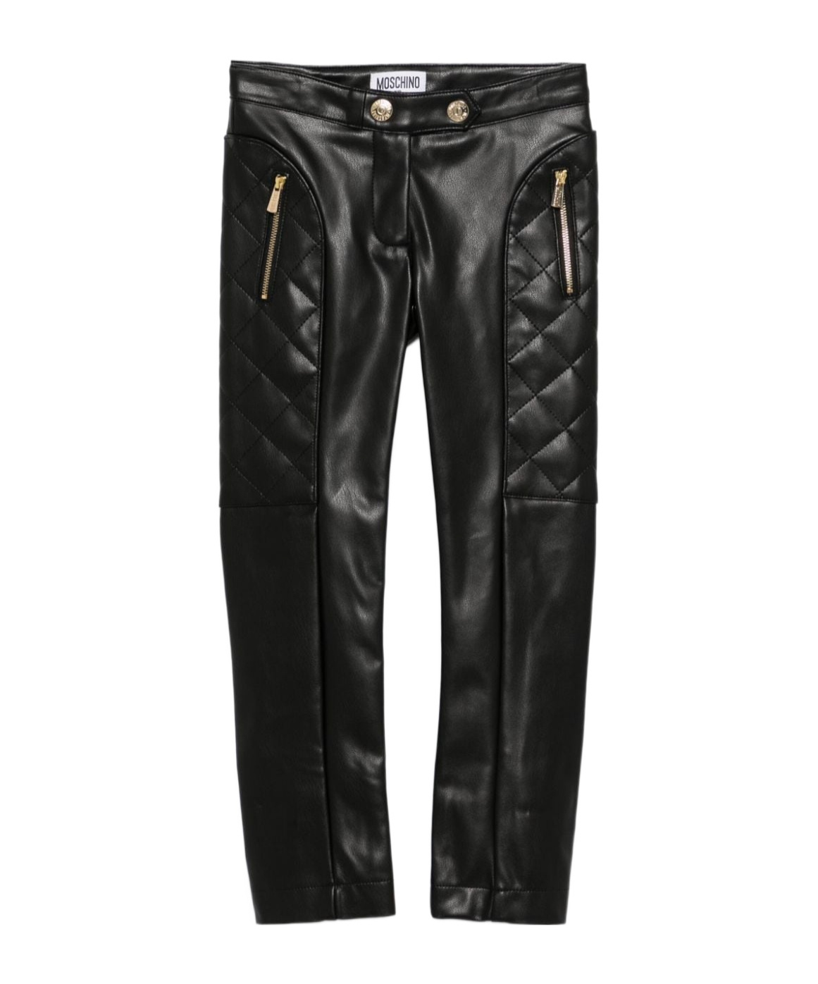 Moschino Faux-leather Trousers In Black