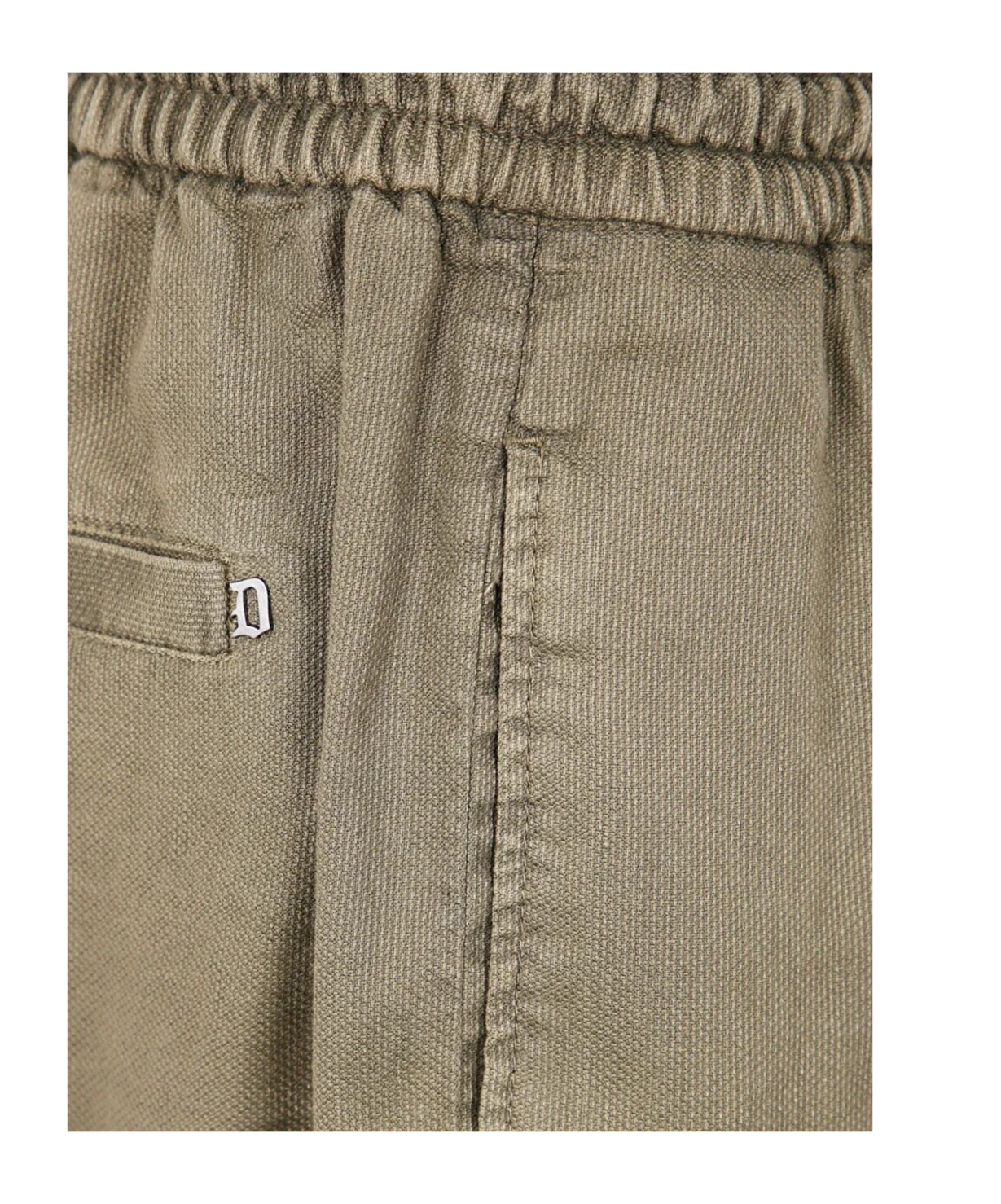 Dondup Yuri Textured Fabric Elastic Waistband Trousers In Metallic