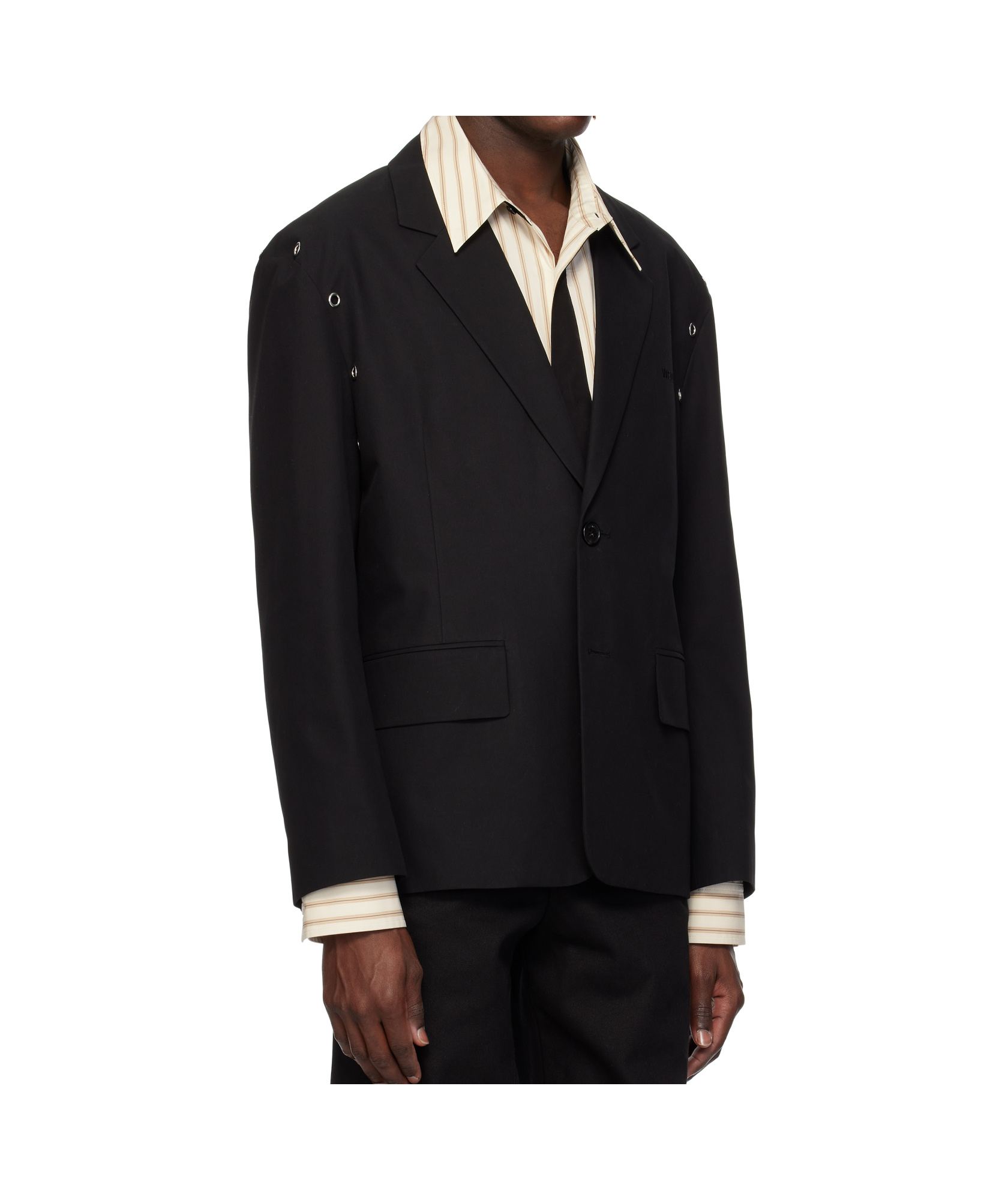 We11 Done Lapel Long-sleeved Suit Jacket In Black