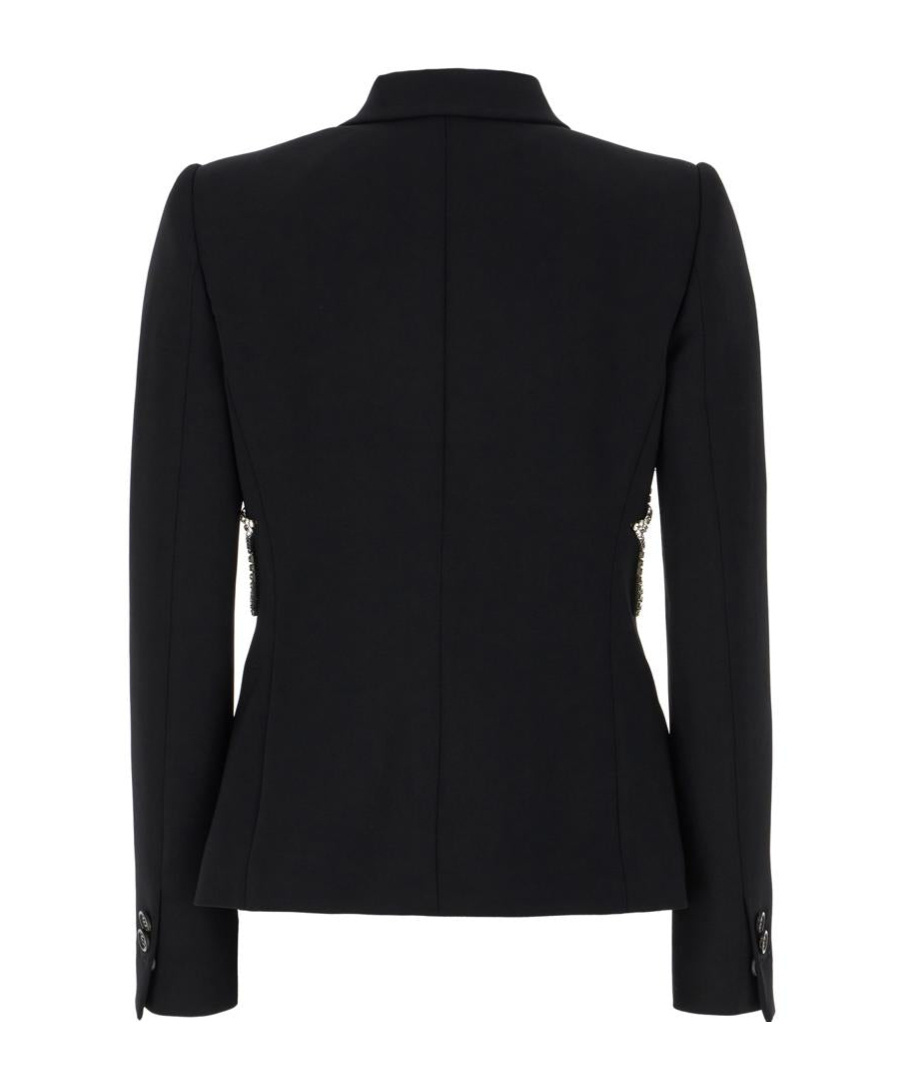 Dsquared2 Stretch Blazer Rhinestone Embellishments In Black