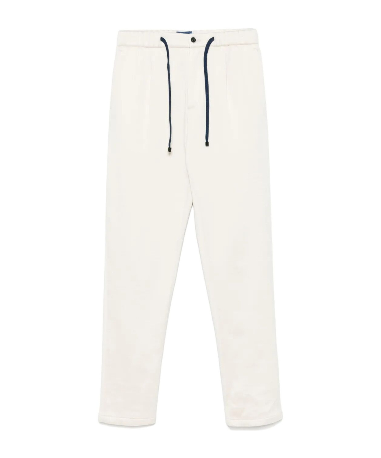 Drumohr Straight-leg Trousers With Drawstring Waist And Front Darts In Light Beige