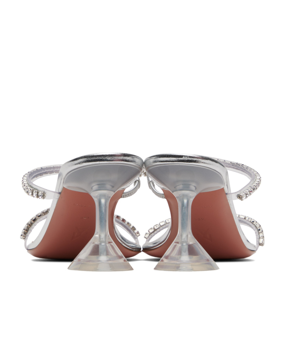 Amina Muaddi Transparent Gilda Glass 70 High-heeled Sandals In Multicolor