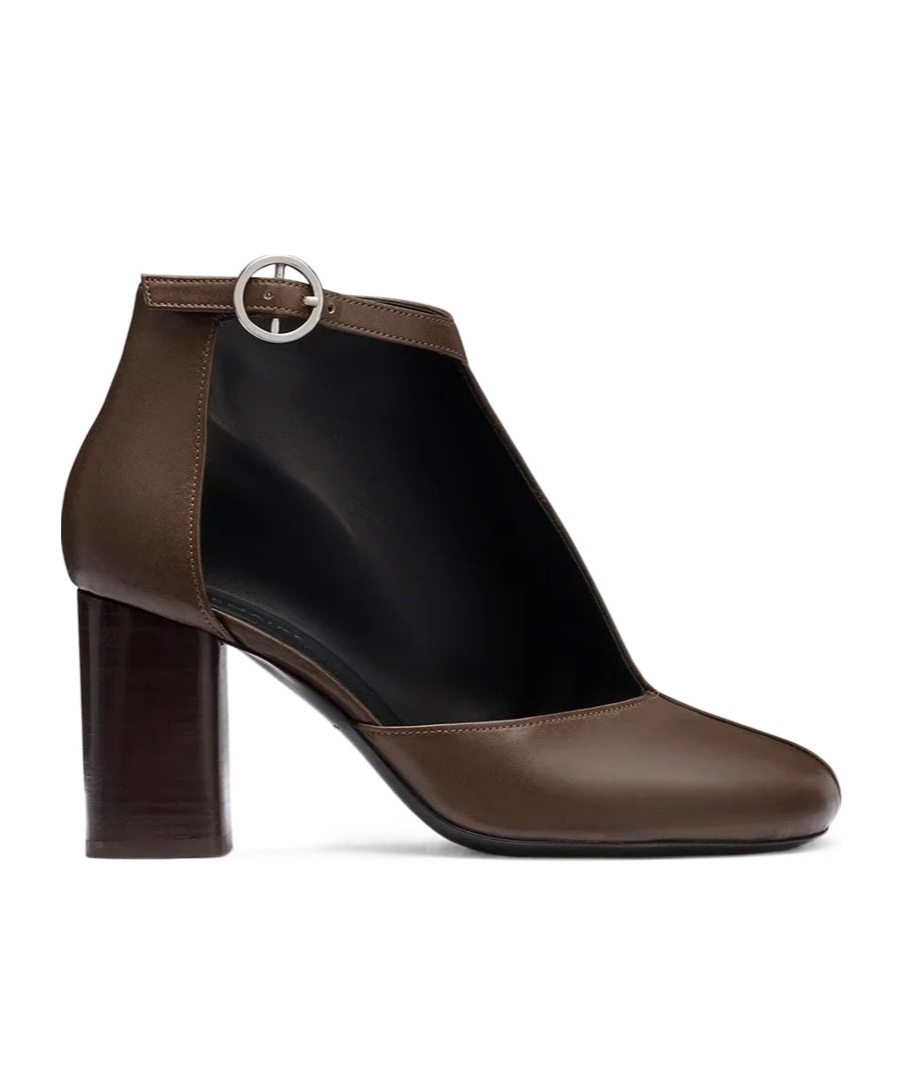 Lemaire Cut-out Block Heel Ankle Boots In Black