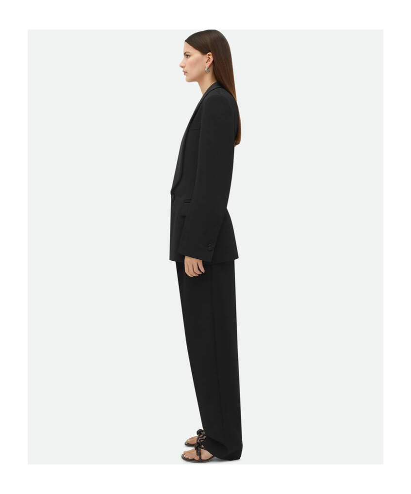 Shop Bottega Veneta Grain De Poudre Tuxedo Jacket In Black