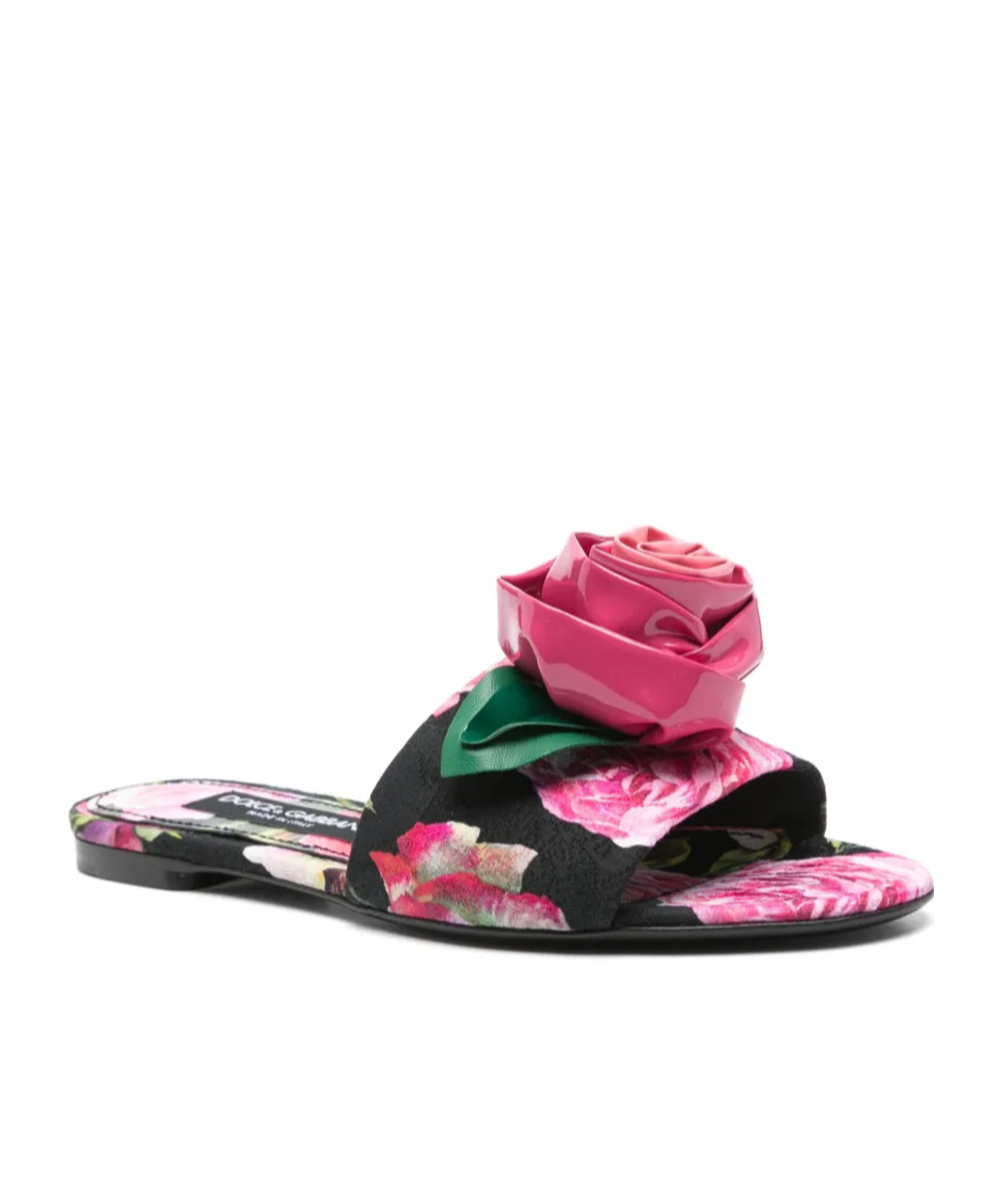 Dolce & Gabbana Round Head Slippers In Pink