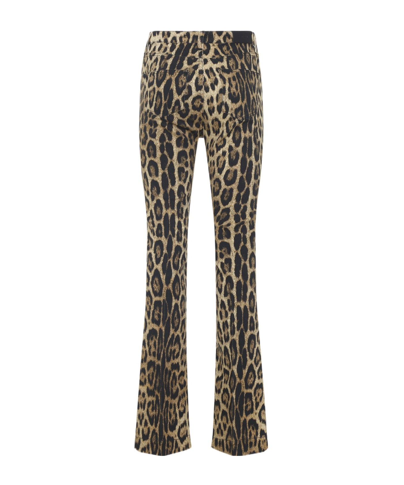 Roberto Cavalli Jaguar-print Flared Jeans In Brown