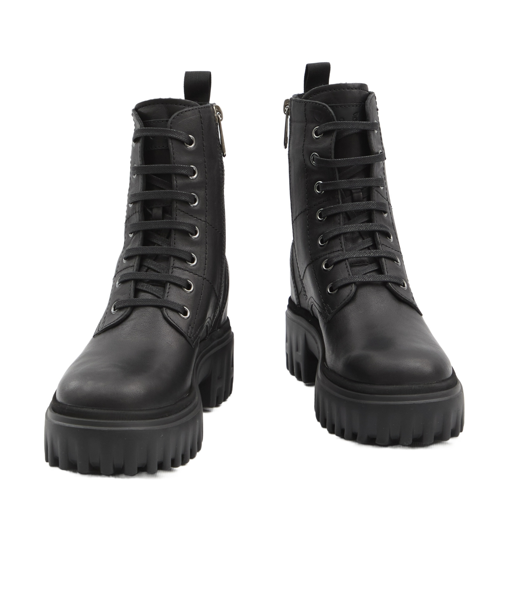Hogan 20mm Lace-up Platform Boots In Black