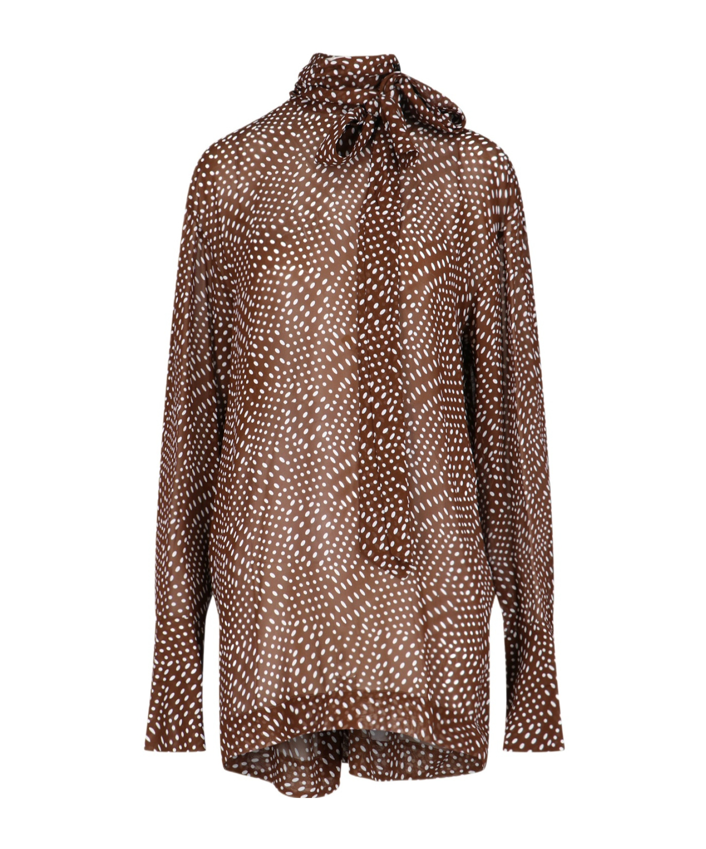 Dries Van Noten Dot Patterned Shirt In Burgundy