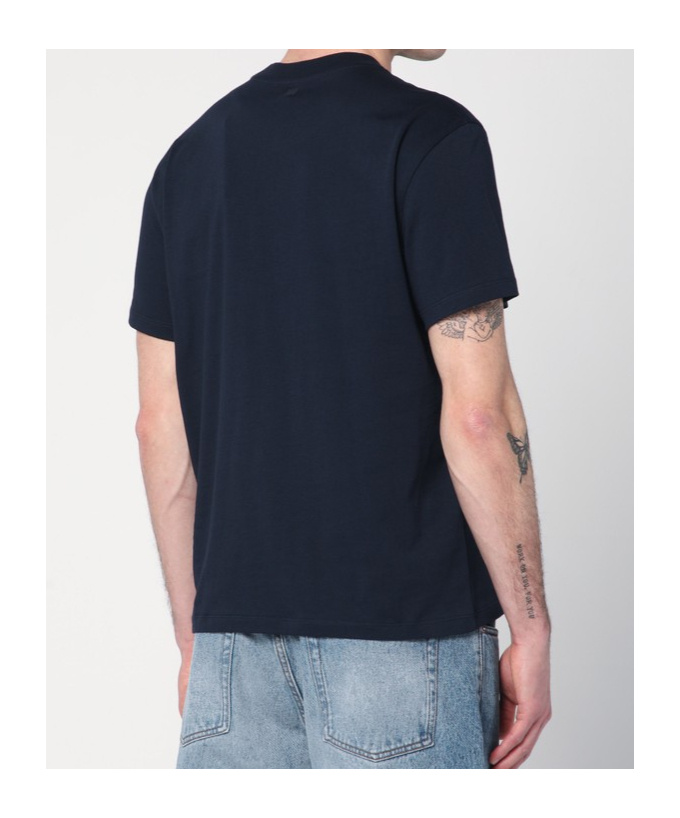 Ami Alexandre Mattiussi Logo-embroidered Organic Cotton-jersey T-shirt In Black