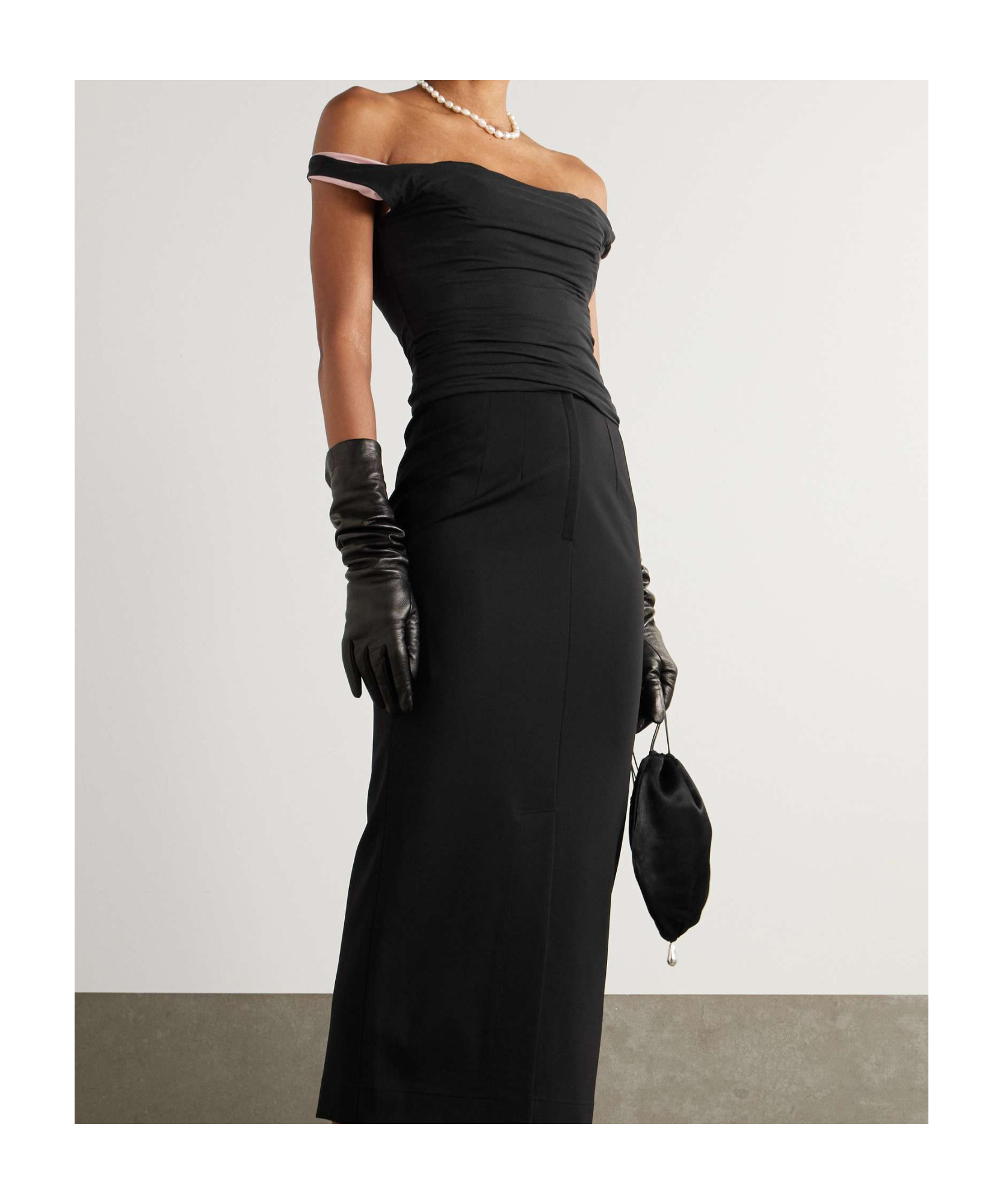 Magda Butrym Off-the-shoulder Layered Top In Black