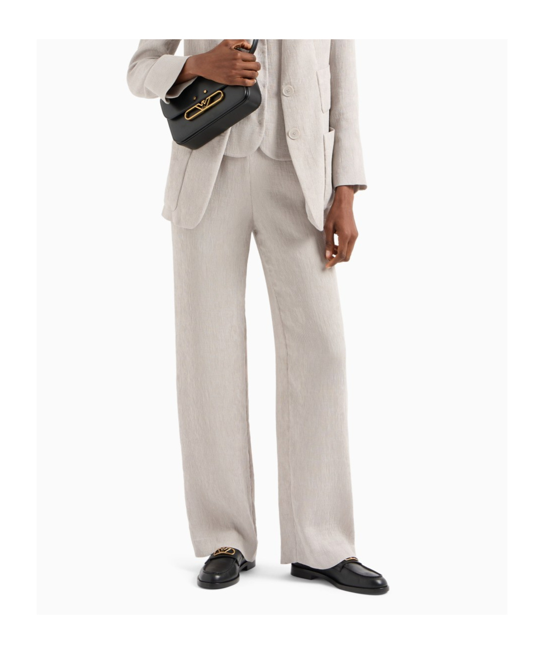 EMPORIO ARMANI FINE-RIBBED TROUSERS