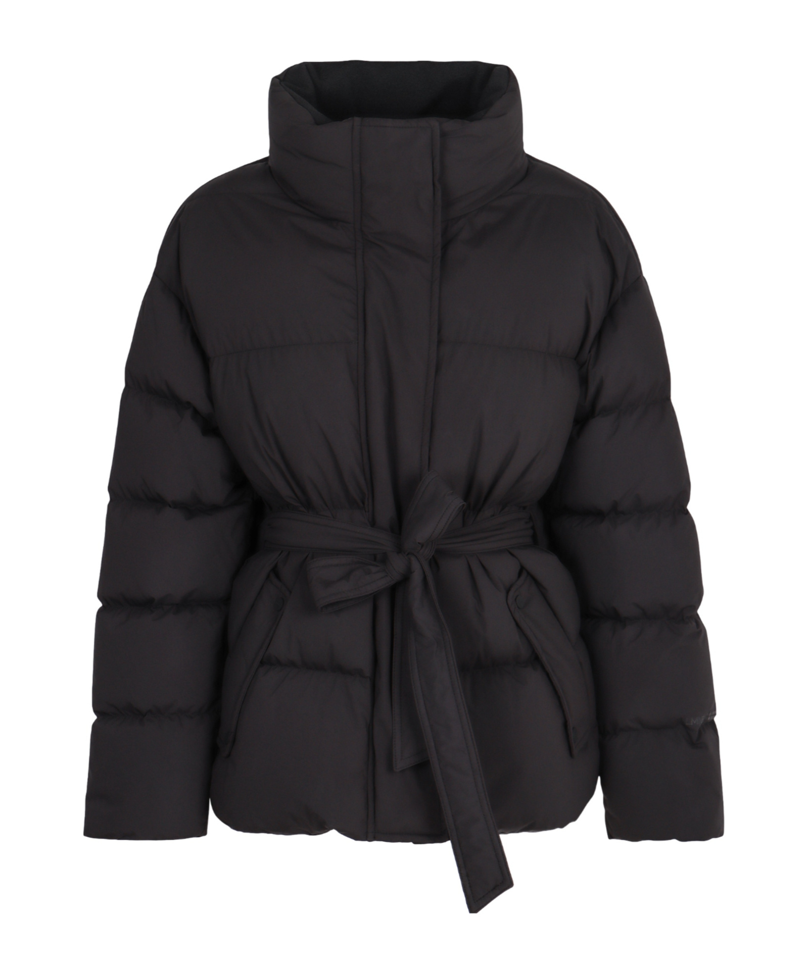 Herno Belted High Neck Puffer Jacket In Black