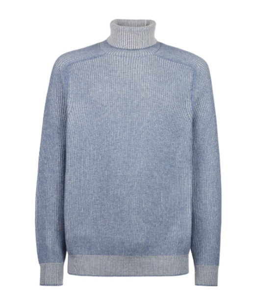 Sease Ribbed Reversible Turtleneck Sweater In Multi