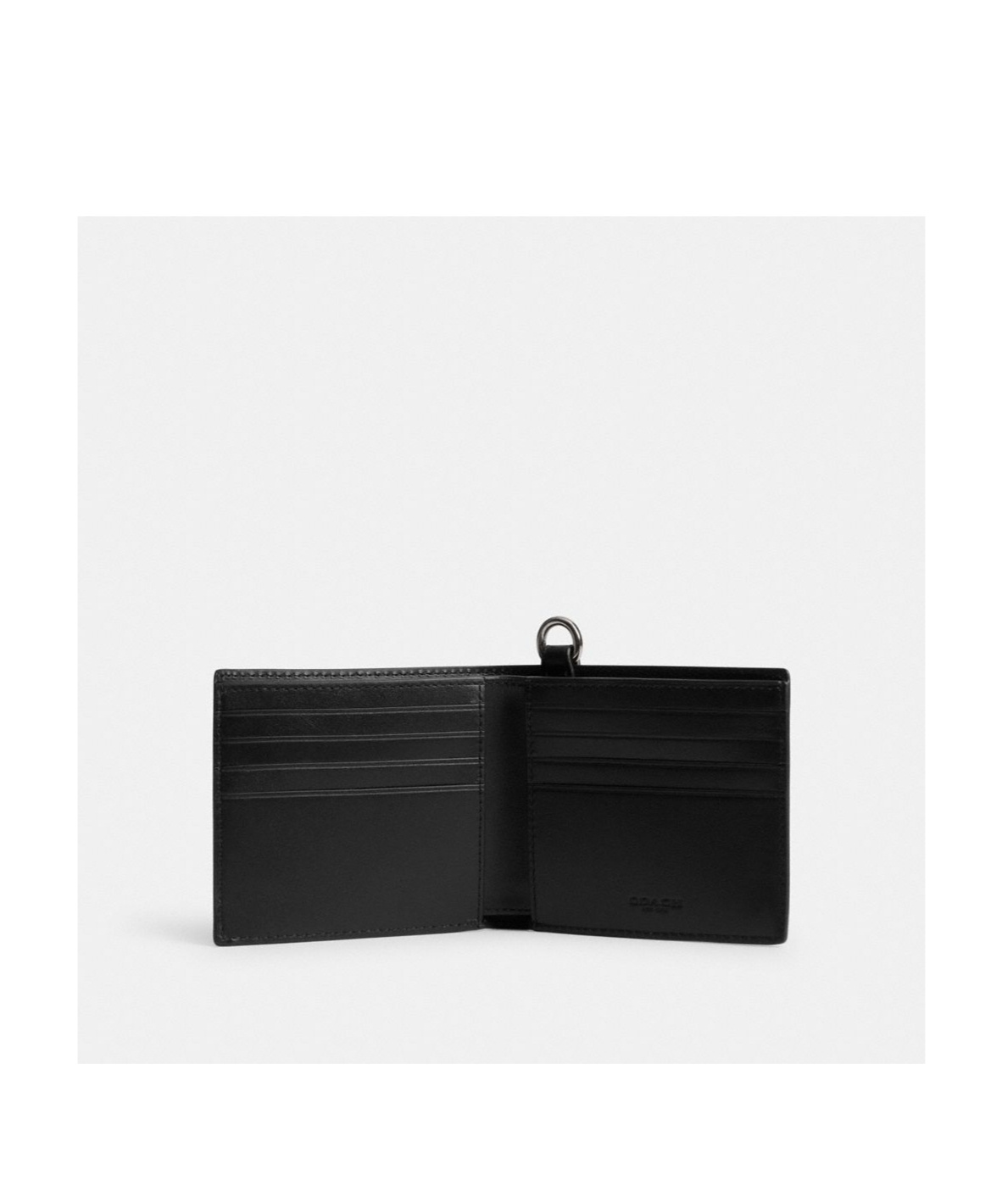 Coach Folding Wallet With Chain In Black