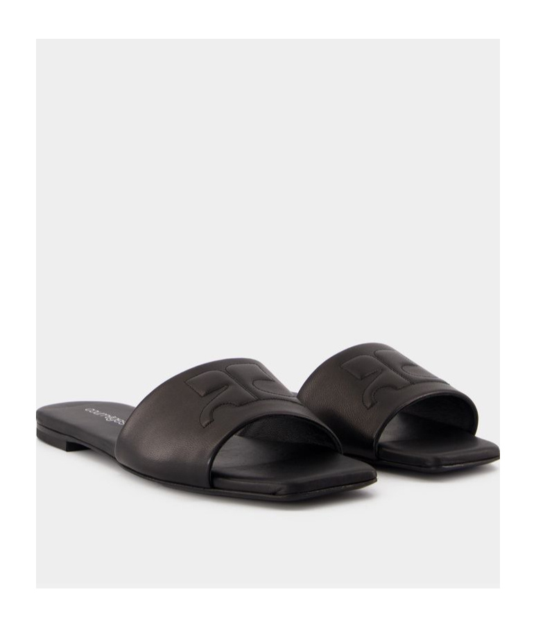 Shop Courrèges Shadow Slides In Black
