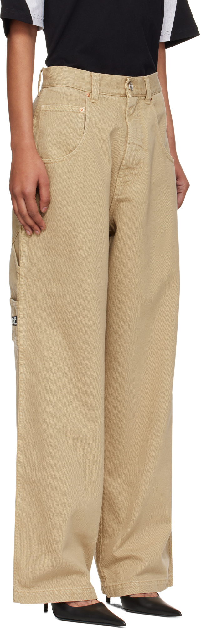 Vetements Denim Trousers With Belt Loops In Brown