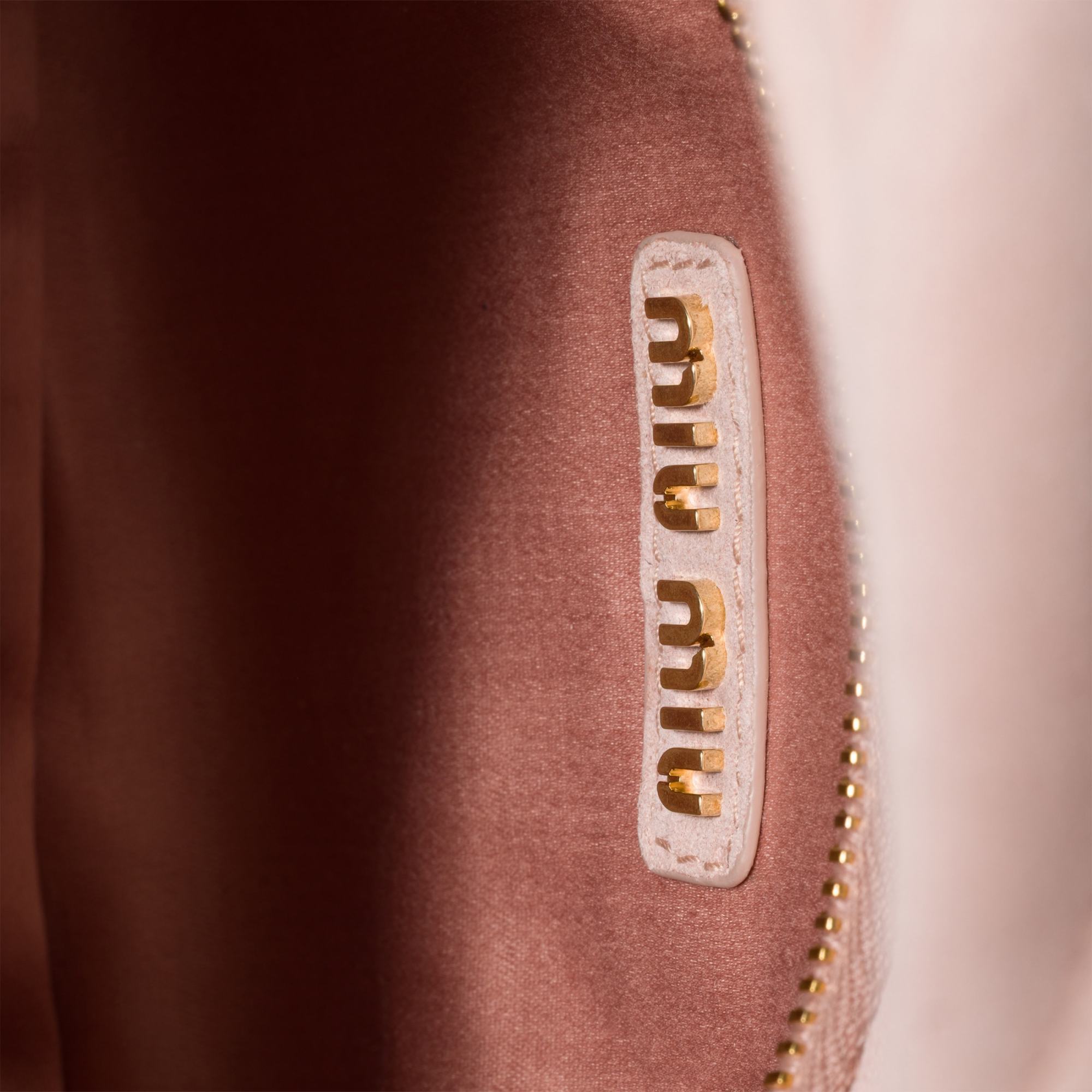 Miu Miu Wander Matelassé Suede Bag In Orange