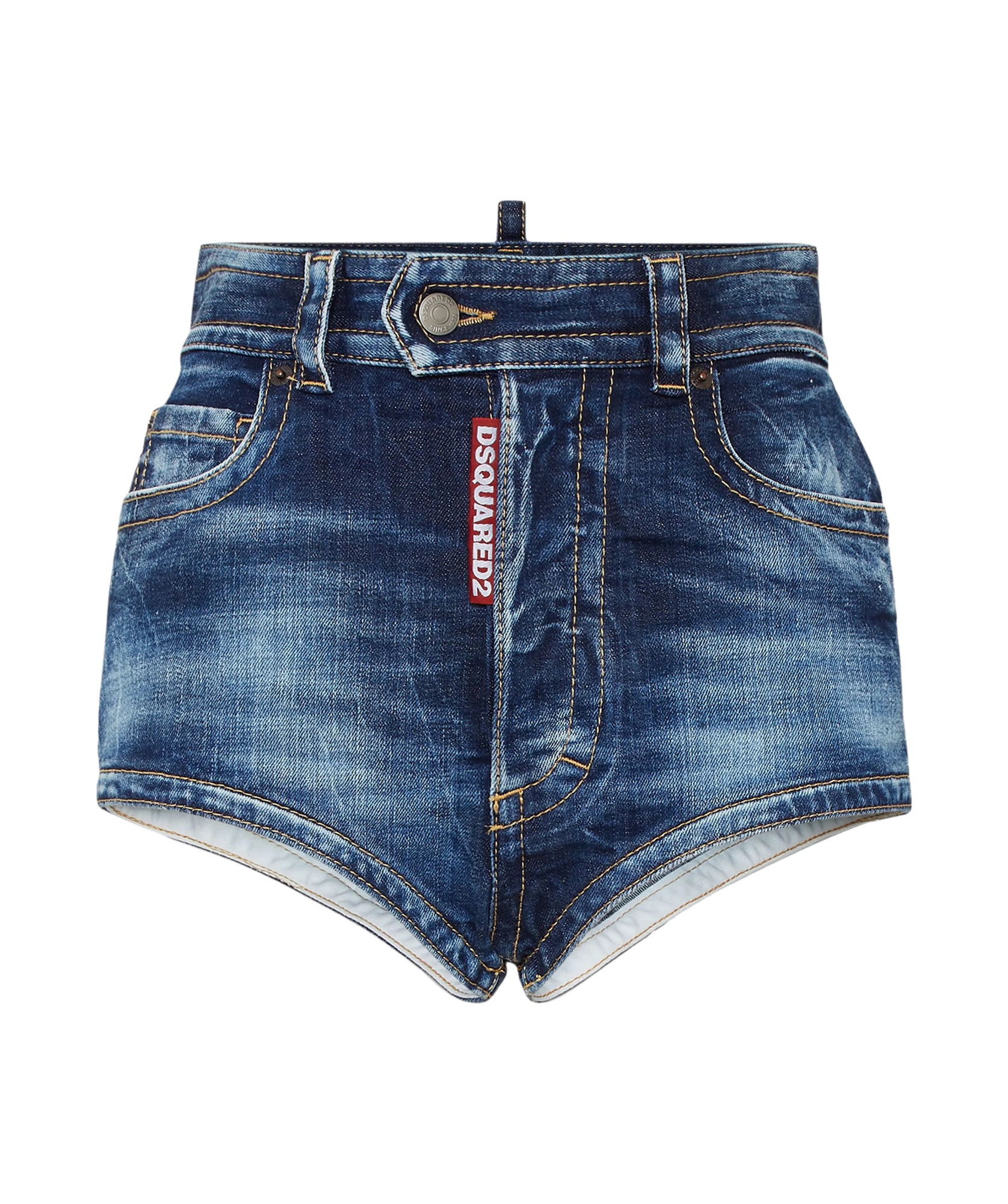 Dsquared2 Washed Denim Shorts In Blue