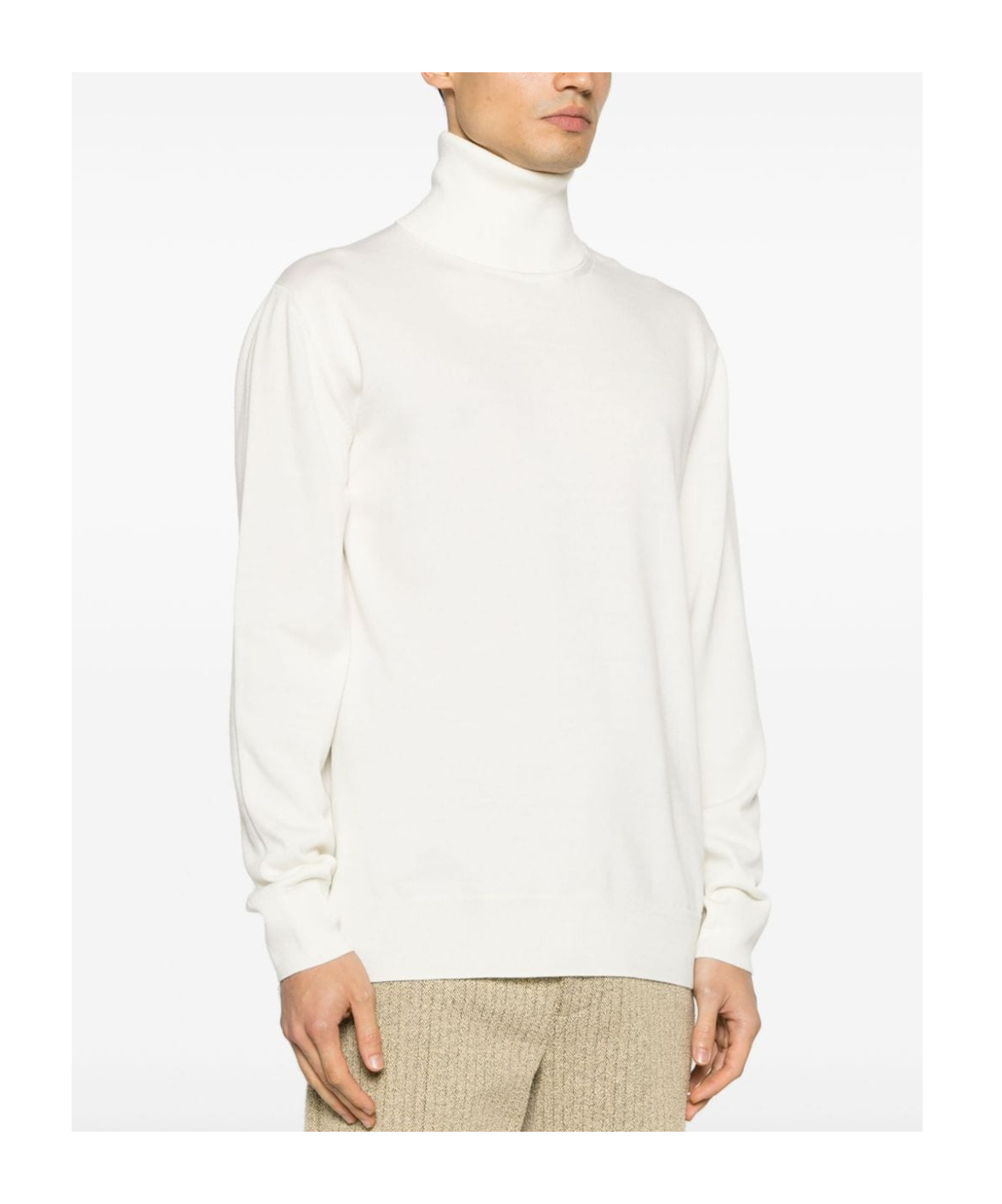 Jil Sander Roll-neck Wool Jumper In White