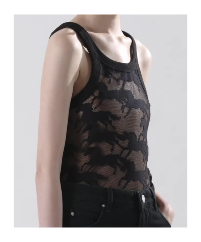 Shop Pinko Horse-motif Tank Top In Black
