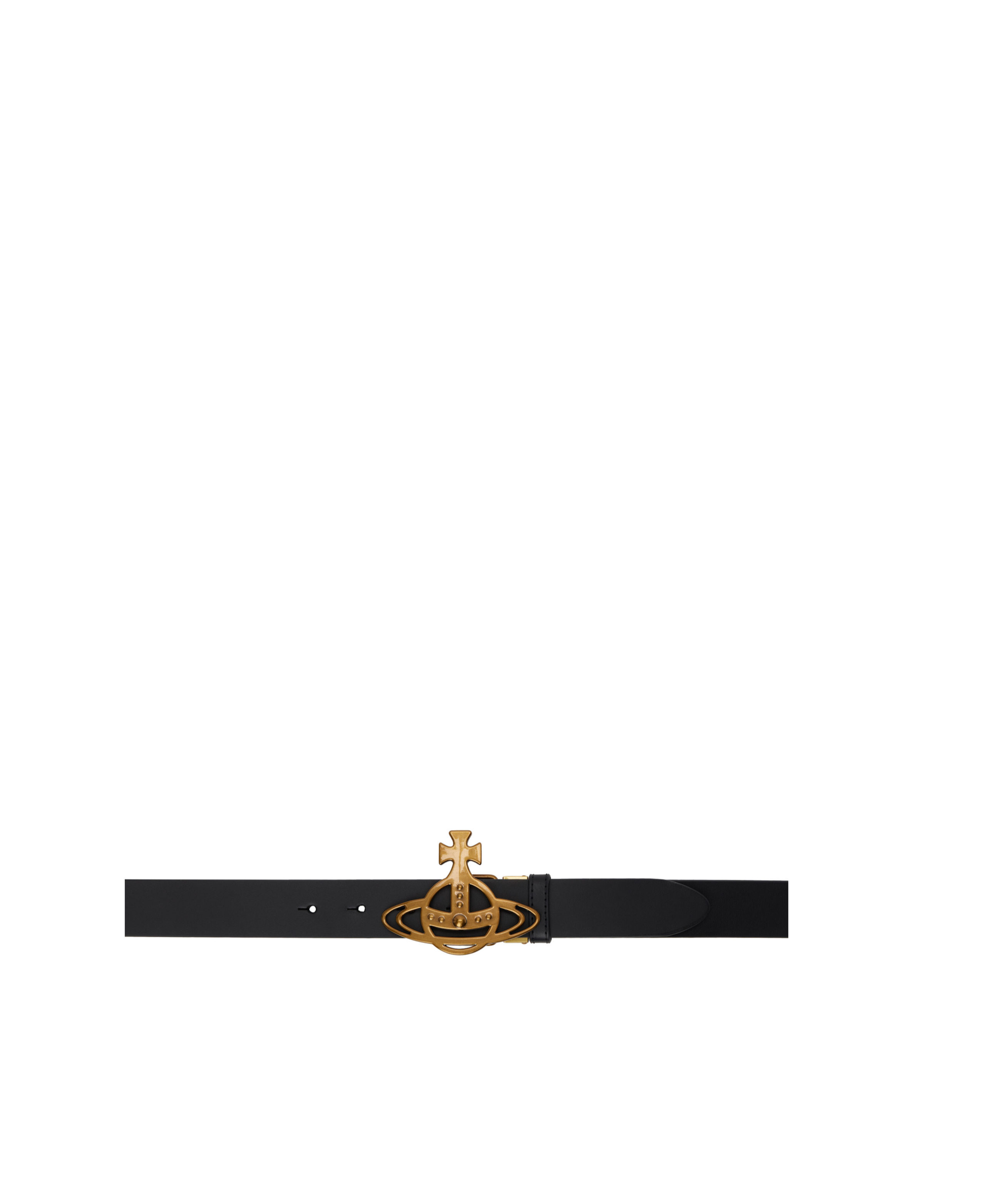 Vivienne Westwood Black Line Orb Buckle Belt In Black